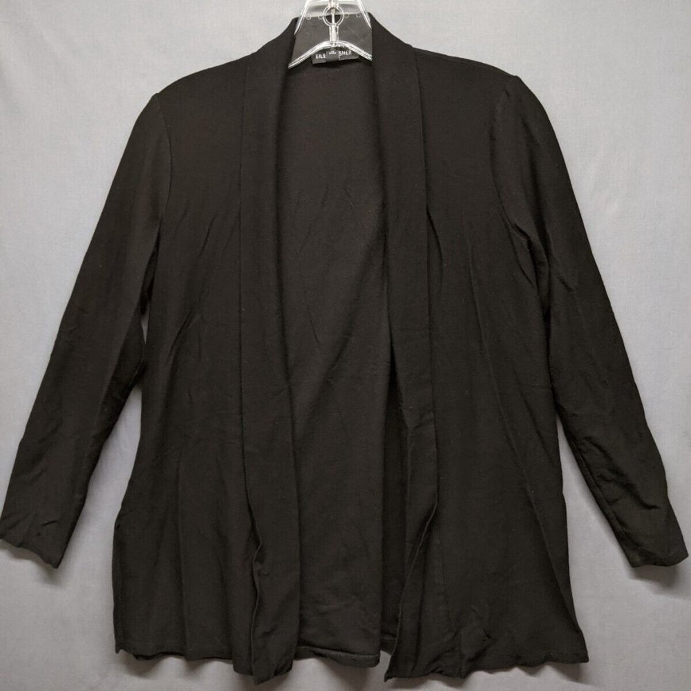 Eileen Fisher Sweater Women PP Small Petite Open Cardigan Shrug Fold Over Collar